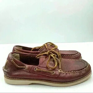 Frye boys sully boat shoes size 2 red leather